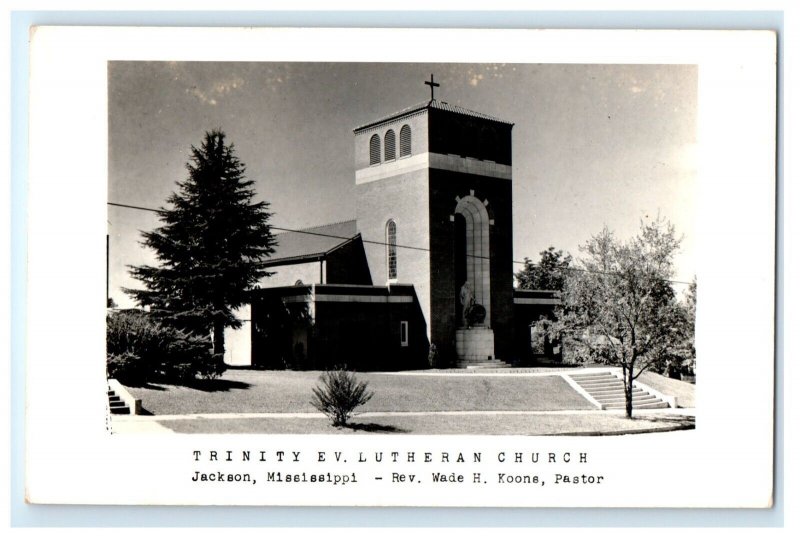 TRINITY LUTHERAN CHURCH JACKSON MISSISSIPPI MS REAL PHOTO RPPC POSTCARD (GL14)