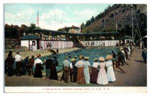 Bathing Scene, Eldorado Springs, Colorado & Southern Railroad Postcard