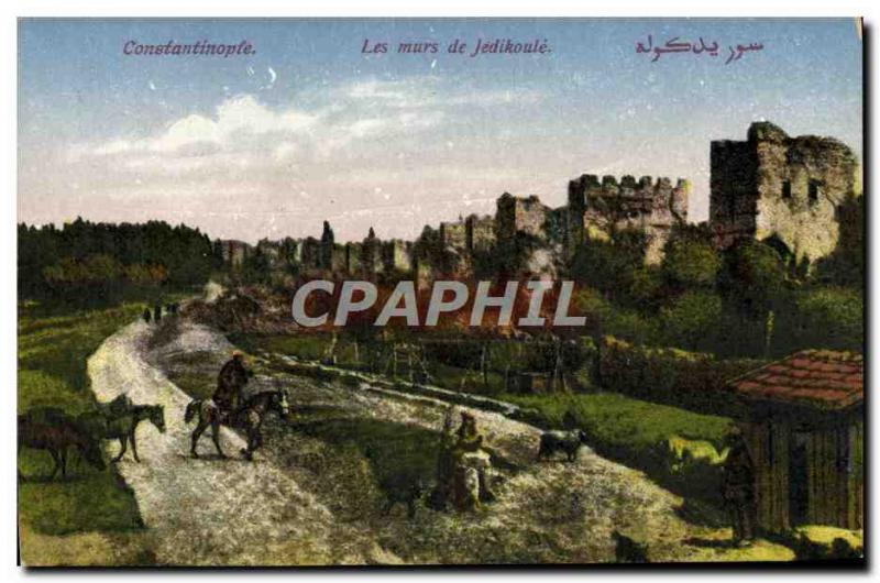 Old Postcard Turkey Constantinople The Walls Of Jedikoule