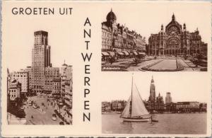 Belgium Antwerpen Antwerp Groeten Uit Unused Postcard D68