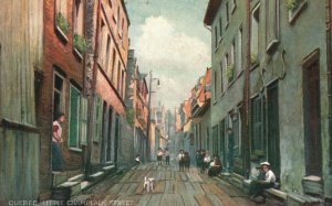 Vintage Postcard 1930's Little Champlain St. Break Neck Steps Quebec Canada