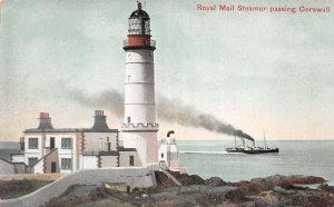 Scotland Corsewall Lighthouse Royal Mail Steamer Vintage Postcard AA74476