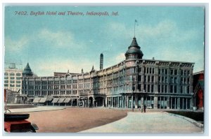 c1910 English Hotel Theatre Exterior Building Indianapolis Indiana IN Postcard