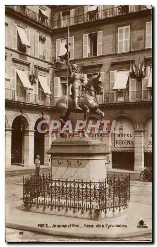 Old Postcard Paris Joan of arc Pyramids Plaza