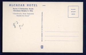 Alcazar Hotel Cleveland Heights Ohio unused c1950