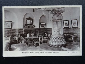 Kent CHATHAM Royal Naval Barrack RECEPTION ROOM Old RP Postcard by Gale & Polden