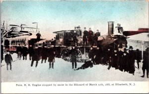Pennsylvania Railroad Engine Blizzard of 1888 – Elizabeth New Jersey Postcard