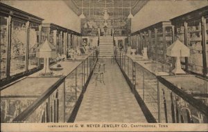 Chattanooga Tennessee TN GW Meyer Jewelry Co Store Interior Postcard