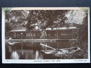 Yorkshire LEEDS Roundhay Park BOATHOUSE c1910 RP Postcard by W.& T. Gaines