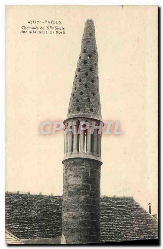 Postcard Old Death Bayeux Fireplace called the lantern of the dead