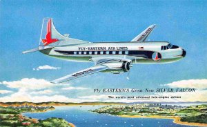 Eastern Airlines Silver Falcon Glenn Martin Plane in Flight postcard