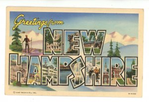 NH - New Hampshire. Large Letter Greetings
