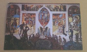 VINTAGE UNUSED  POSTCARD MURAL IN SOCIAL COUNCIL UNITED NATIONS, NEW YORK CITY