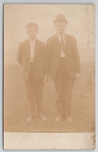 RPPC Two Young Men Real Photo Postcard B43