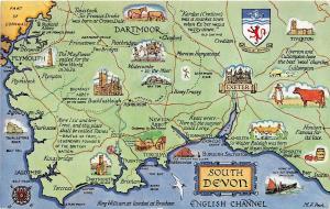 B89104 south devon map cartes geographiques   uk  14x9cm