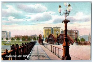 1908 Scenic Calvert Street Bridge Baltimore Maryland MD Antique Vintage Postcard