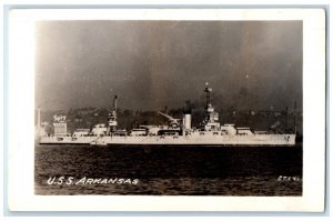 1941 USS Arkansas AR, Spry For Baking Steamer Ship RPPC Photo Vintage Postcard