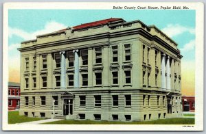 Vtg Poplar Bluff Missouri MO Butler County Court House 1930s Linen View Postcard