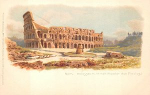 COLLESIUM ROME ITALY ARTIST SIGNED POSTCARD (c. 1900) 