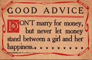 Humour Good Advice Don't Marry For Money