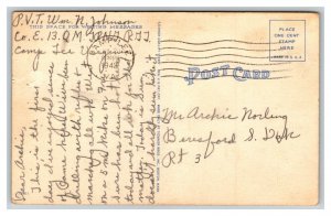 Vintage 1942 Military WW2 Comic Postcard Army Basic Training Camp Snapshots