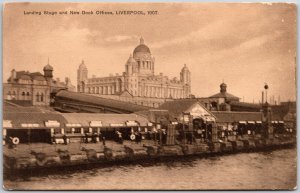 Landing Staged In New Dark Offices Liverpool England Postcard