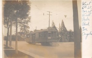 G61/ Los Angeles California Postcard RPPC c1910 West 6th Street Trolley