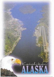 Alaska  unused. Ketchikan.  Aerial View - Very Nice.
