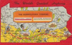 Map Of The Pennsylvania Turnpike The World's Greatest Highway