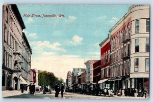 Janesville Wisconsin Postcard Greetings High School Building 1902 Vintage Posted