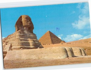 Postcard The Sphix and the Pyramid of Cheops, Giza, Egypt