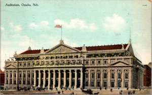 Vtg Omaha Nebraska NE Auditorium 1909 Old Antique View Postcard