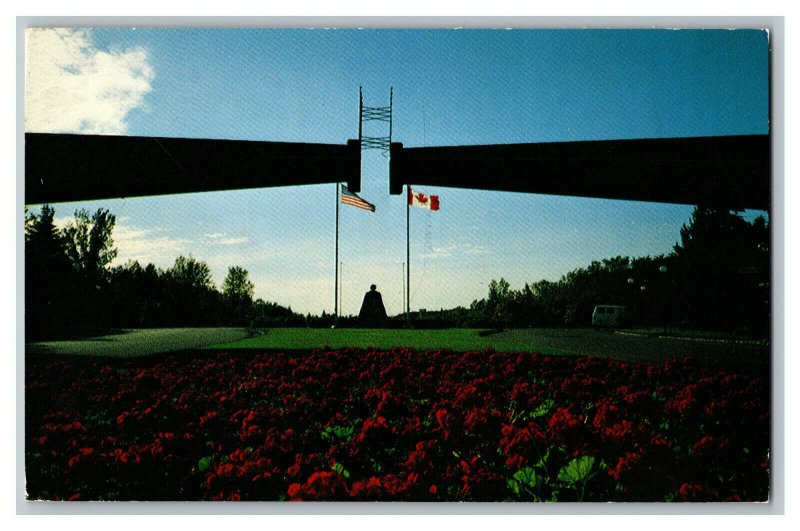 International Peace Garden Entrance at Dusk Vintage Standard View Postcard 