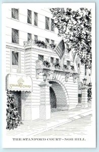 SAN FRANCISCO, CA  Nob Hill STANFORD COURT HOTEL Artist View 4x 6 Postcard