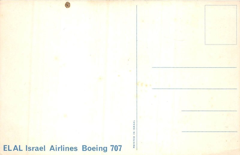 US20 aviation plane postcard EL AL Israel Airlines Boeing 707