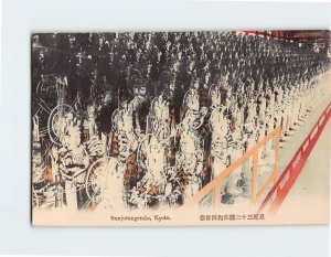 Postcard Thousand-Armed Kannon Statues Sanjusangendo Temple Kyoto Japan