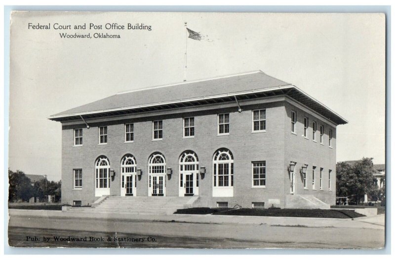 1923 Federal Court And Post Office Building Woodward OK RPPC Photo Postcard