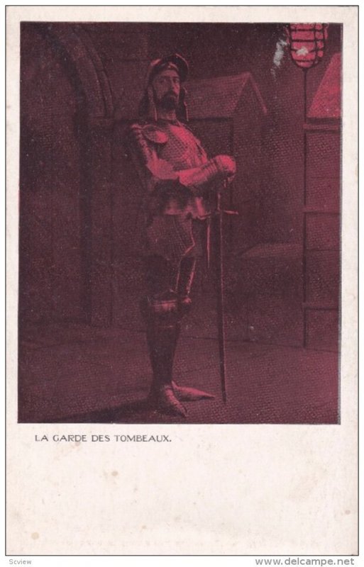 TUCK #246; Red Tint, La Garde des Tombeaux, 1900-10s