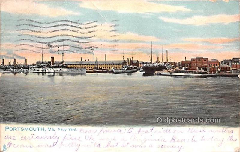 Portsmouth, VA USA Navy Yard Military Battleship 1908 indentation top edge