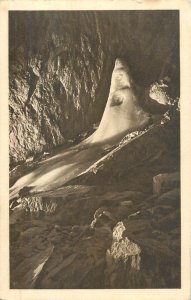 Speleology postcard cave interior Eisriesenwelt-Hohle im Tennengebirge Austria