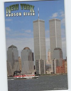 Postcard The World Trade Center along the Hudson River, New York City, New York