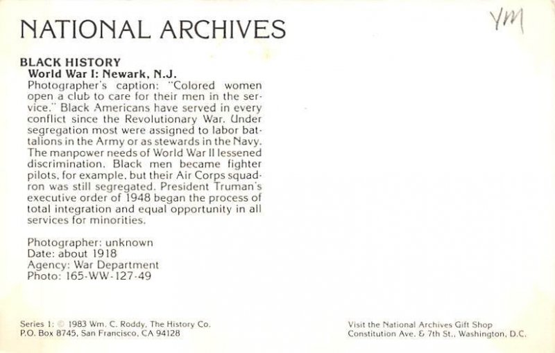 World War I Black History Newark NJ 