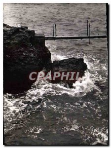 Modern Postcard Pornic Choppy Sea on the Rocks