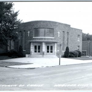 c1950s Webster City, IA RPPC Chruch of Christ Round Building Real Photo PC A109