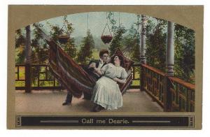 Call me Dearie. Vintage Theochrom series 1140 38 postcard. Made in Germany