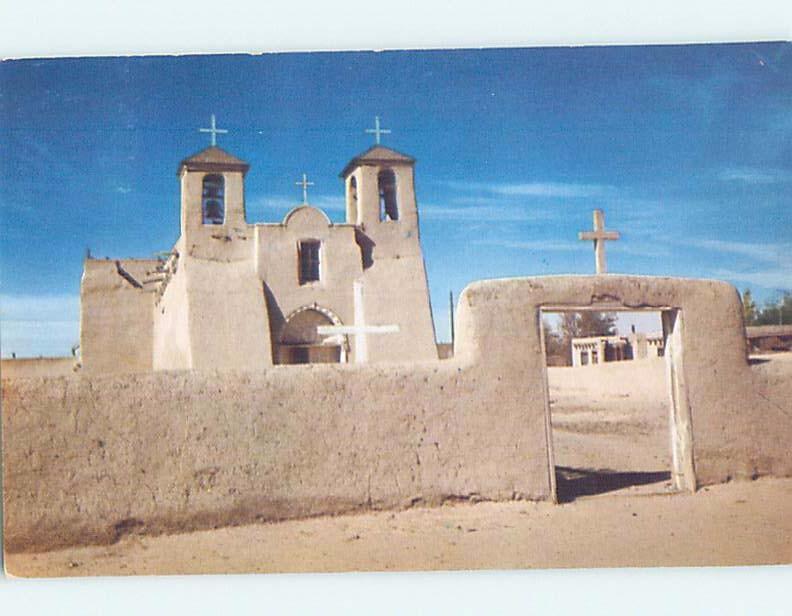 Pre-1980 CHURCH SCENE Taos New Mexico NM A8848