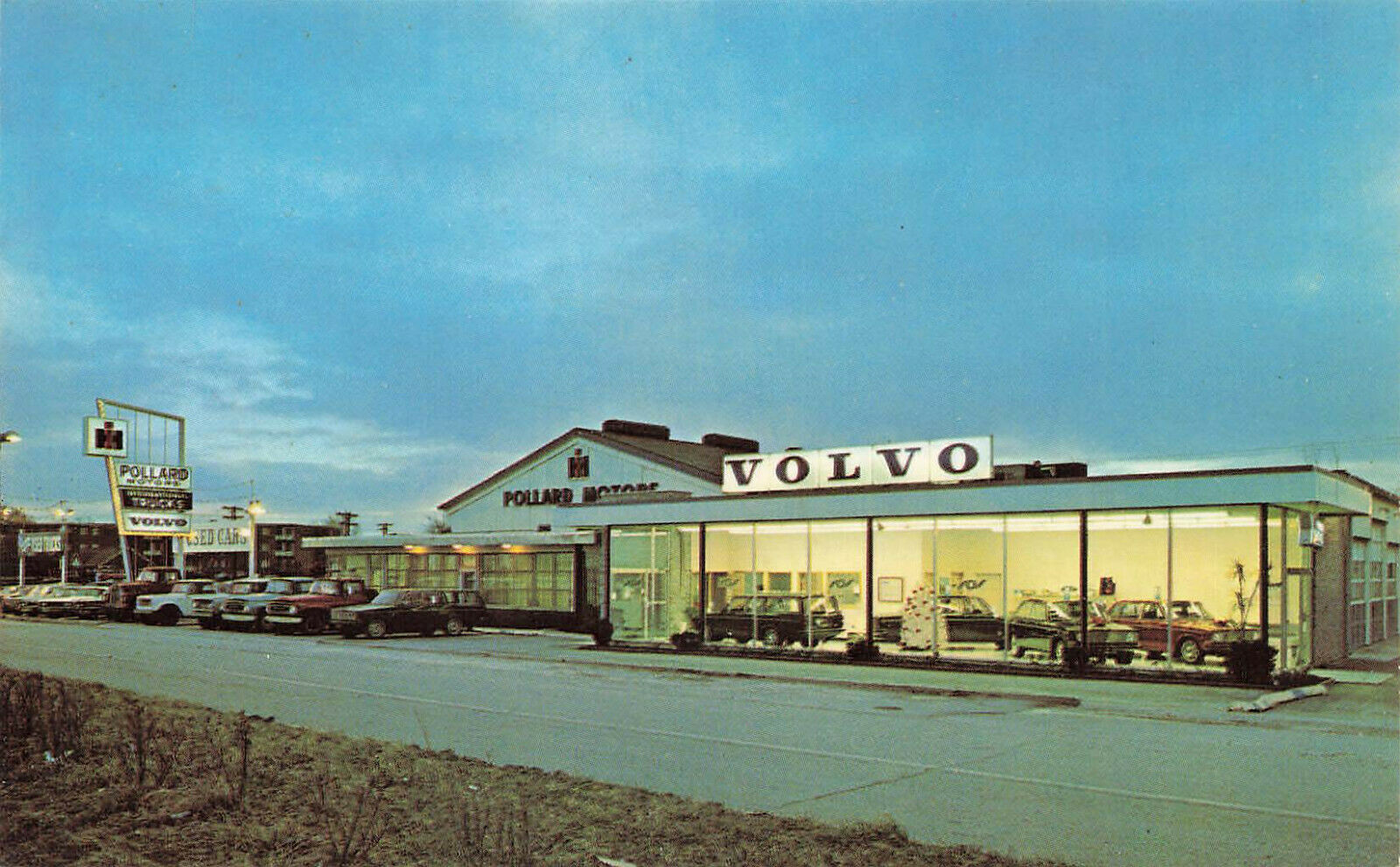 Elmhurst IL Pollard Motors Volvo Car Dealership Postcard United