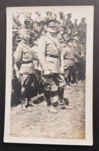 Mint USA Real Picture Postcard US Army General Blackjack Pershing With Officers