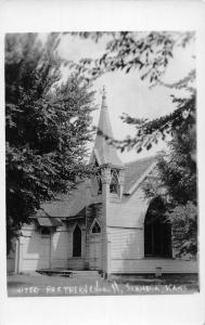 Scandia Kansas United Brethern Church Real Photo Antique Postcard K55375