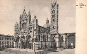 Vintage Postcard 1914 Siena La Cattedrale Medieval Church Italy IT